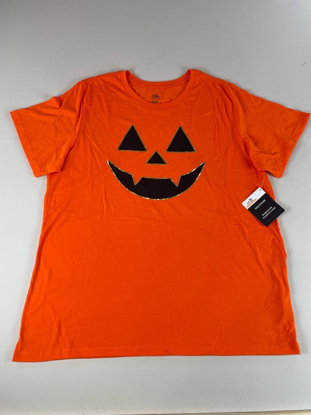 Celebrate Halloween Orange Jack-O-Lantern Pumpkin T-Shirt Youth XL